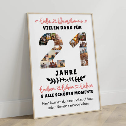 Personalisiertes Poster 21 Geburtstag Für Sohn Tochter Bruder Schwester Nichte & Neffe
