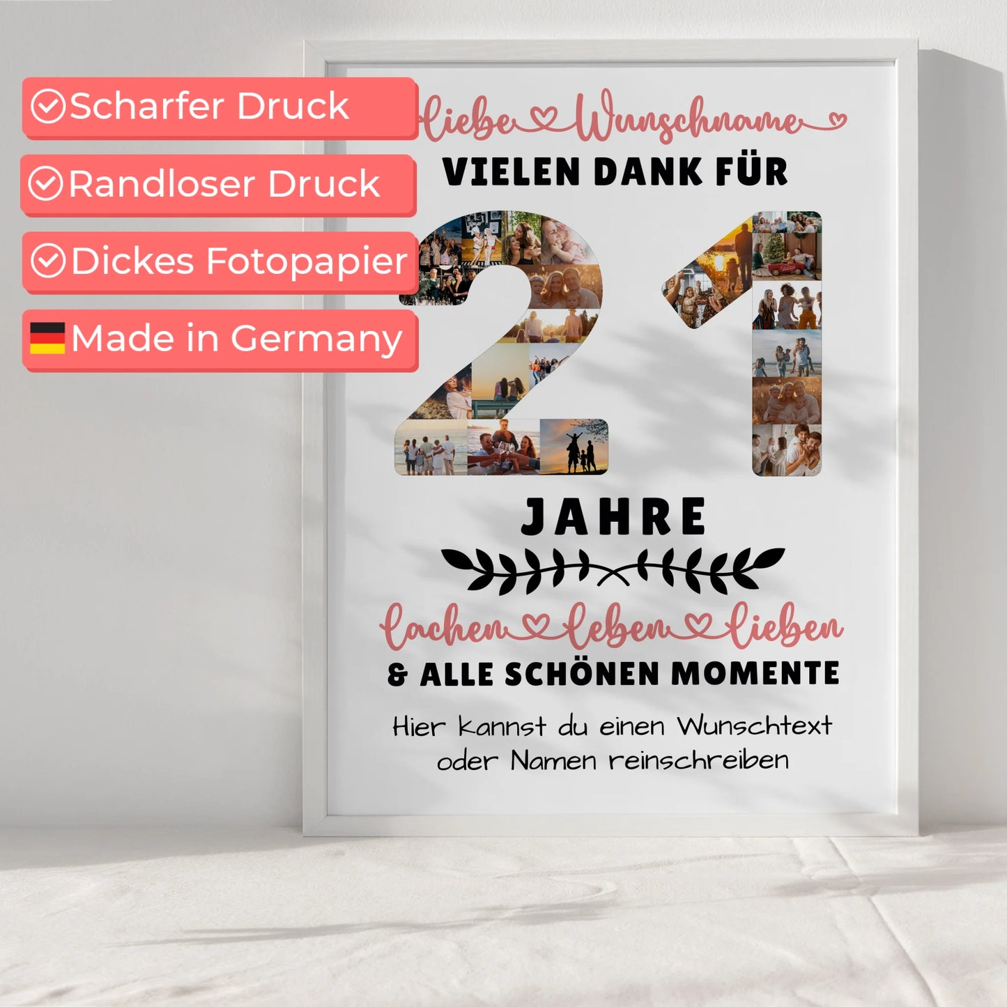 Personalisiertes Poster 21 Geburtstag Für Sohn Tochter Bruder Schwester Nichte & Neffe