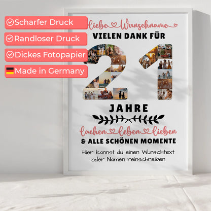 Personalisiertes Poster 21 Geburtstag Für Sohn Tochter Bruder Schwester Nichte & Neffe