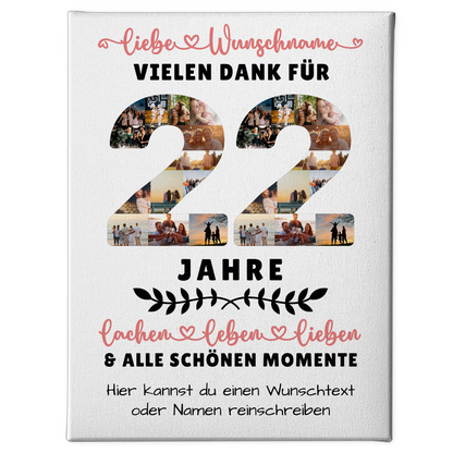 Personalisierte Leinwand 22 Geburtstag Für Tochter Sohn Schwester Bruder Nichte & Neffe 1