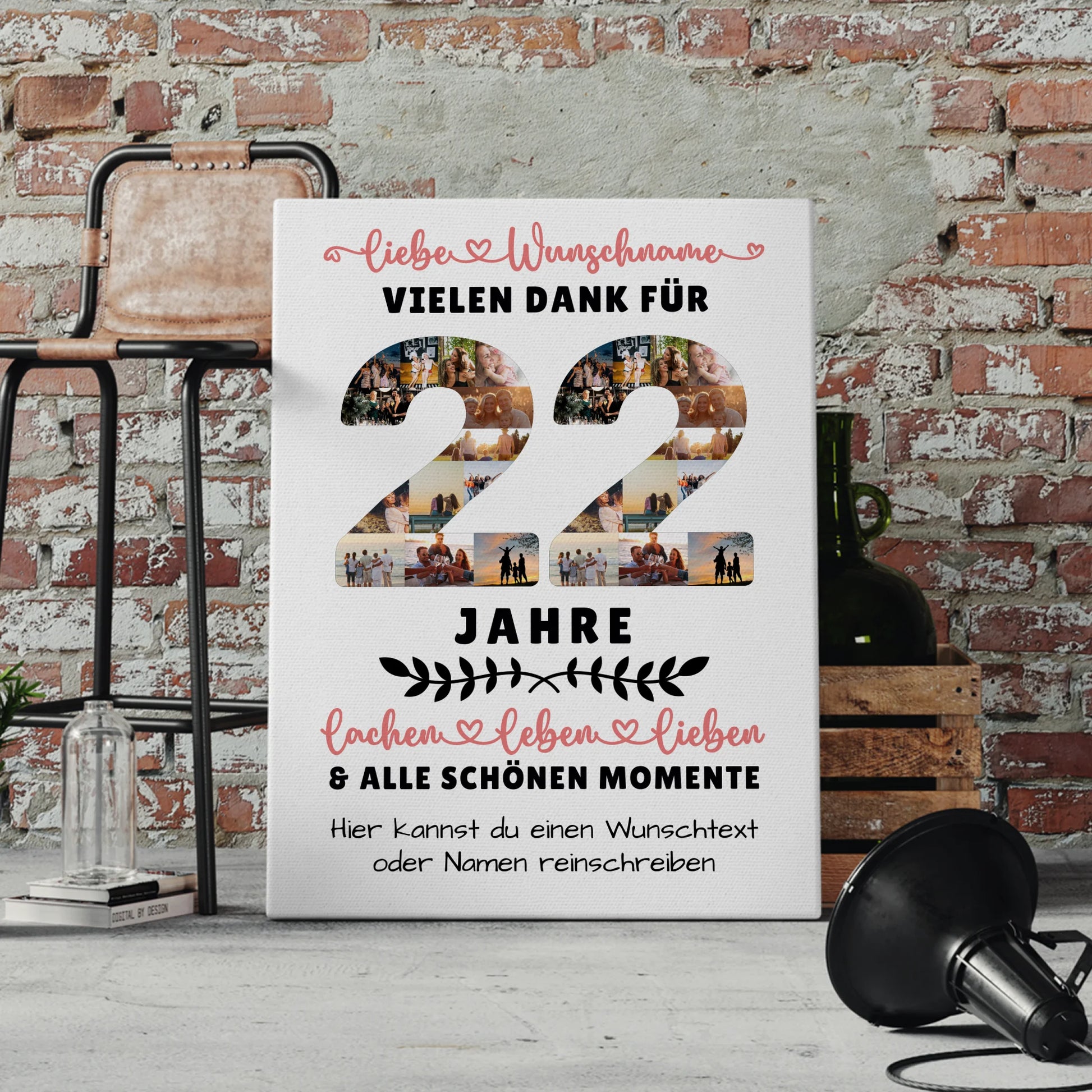 Personalisierte Leinwand 22 Geburtstag Für Tochter Sohn Schwester Bruder Nichte & Neffe 4
