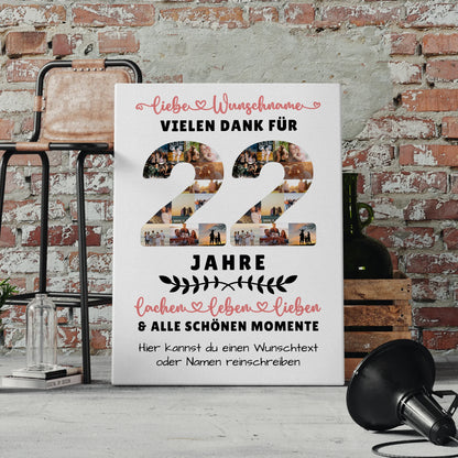 Personalisierte Leinwand 22 Geburtstag Für Tochter Sohn Schwester Bruder Nichte & Neffe 4