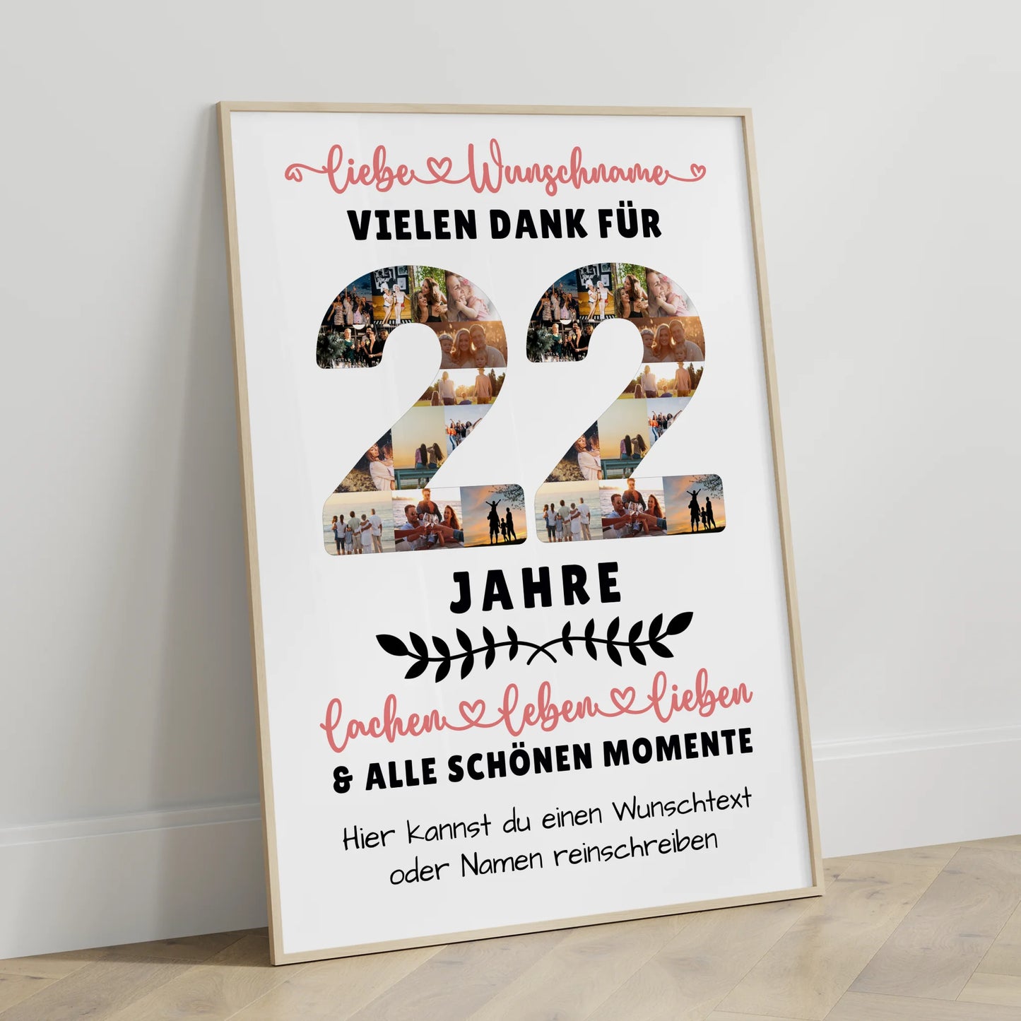 Personalisiertes Poster 22 Geburtstag Für Tochter Sohn Schwester Bruder Nichte & Neffe