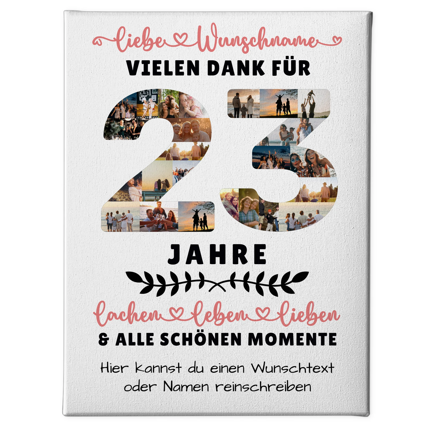 Personalisierte Leinwand 23 Geburtstag Für Sohn Tochter Bruder Neffe Nicht & Schwester 1