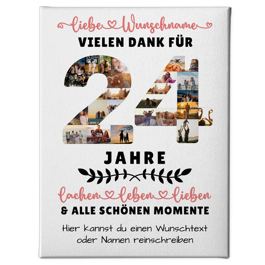 Personalisierte Leinwand 24 Geburtstag Für Tochter Sohn Bruder Neffe Nicht & Schwester 1
