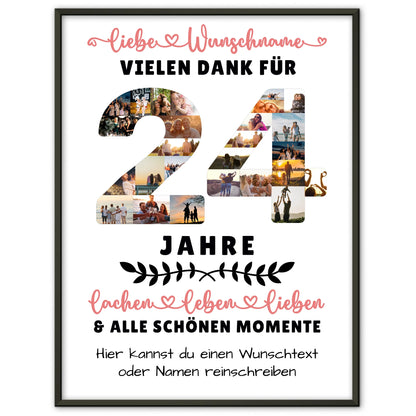 Personalisiertes Poster 24 Geburtstag Für Tochter Sohn Bruder Neffe Nicht & Schwester