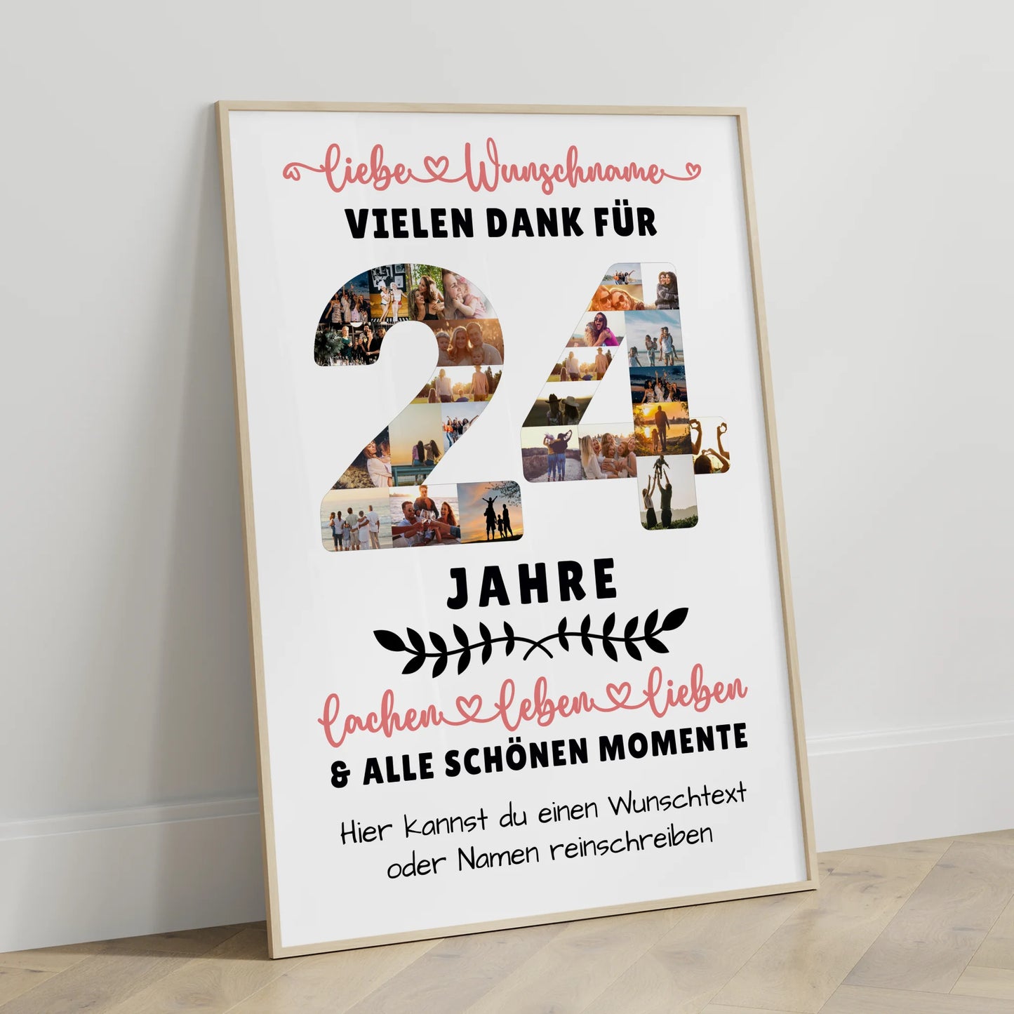 Personalisiertes Poster 24 Geburtstag Für Tochter Sohn Bruder Neffe Nicht & Schwester