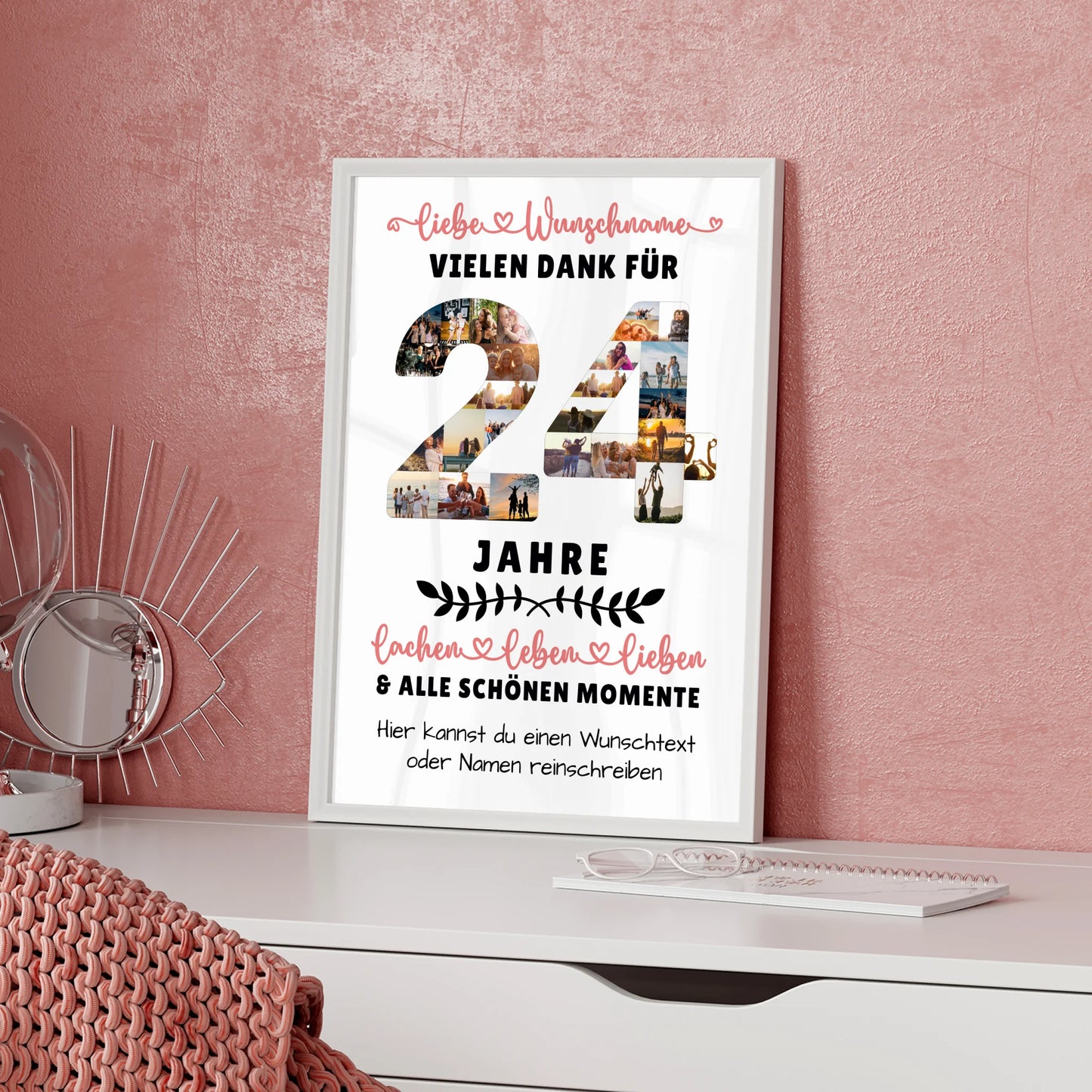 Personalisiertes Poster 24 Geburtstag Für Tochter Sohn Bruder Neffe Nicht & Schwester