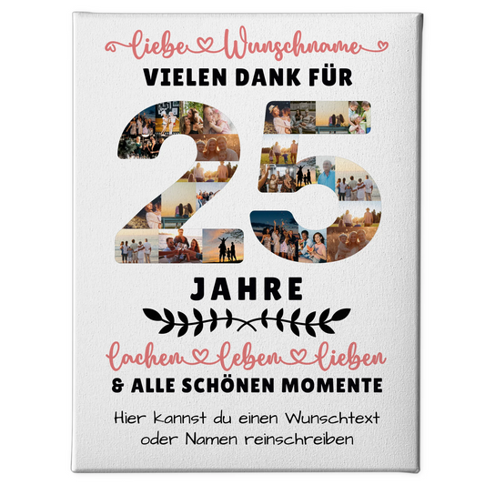Personalisierte Leinwand 25 Geburtstag Für Sohn Tochter Schwester Bruder Neffe & Nichte 1