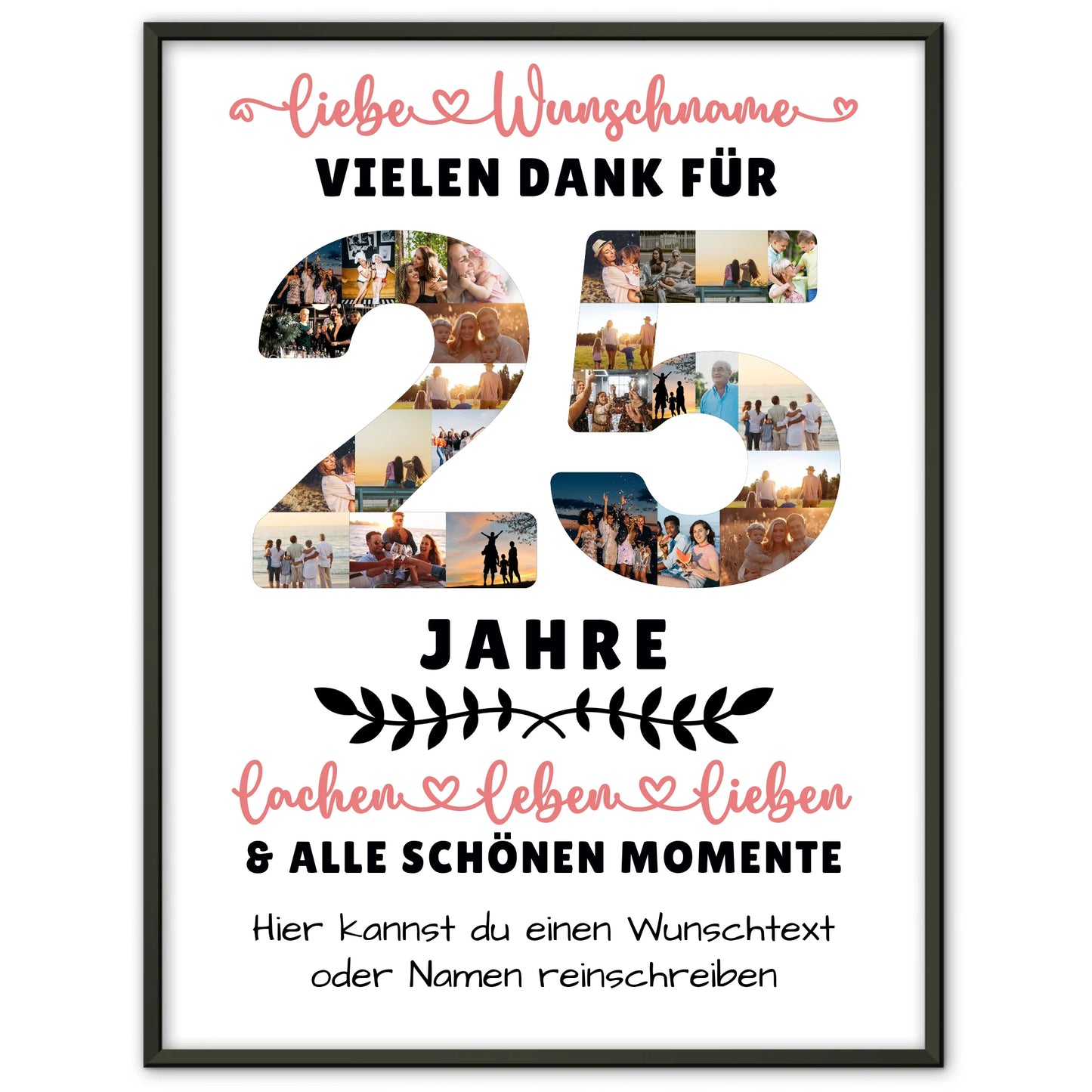 Personalisiertes Poster 25 Geburtstag Für Sohn Tochter Schwester Bruder Neffe & Nichte