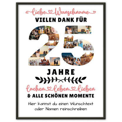Personalisiertes Poster 25 Geburtstag Für Sohn Tochter Schwester Bruder Neffe & Nichte