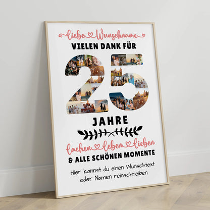 Personalisiertes Poster 25 Geburtstag Für Sohn Tochter Schwester Bruder Neffe & Nichte