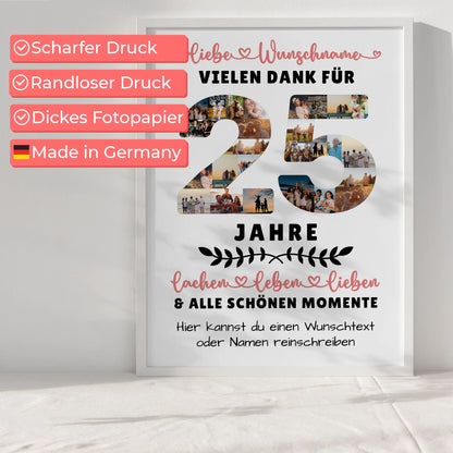 Personalisiertes Poster 25 Geburtstag Für Sohn Tochter Schwester Bruder Neffe & Nichte