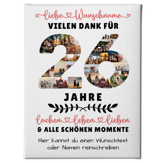 Personalisierte Leinwand 26 Geburtstag Für Sohn Tochter Schwester Bruder Nichte & Neffe 1