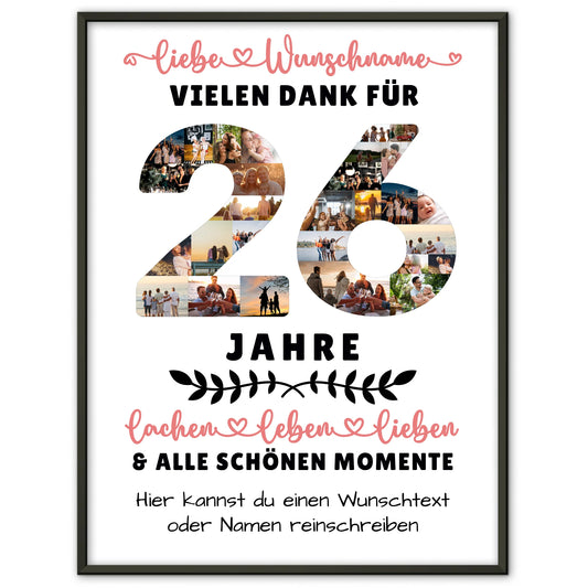 Personalisiertes Poster 26 Geburtstag Für Sohn Tochter Schwester Bruder Nichte & Neffe