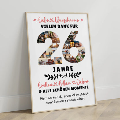 Personalisiertes Poster 26 Geburtstag Für Sohn Tochter Schwester Bruder Nichte & Neffe