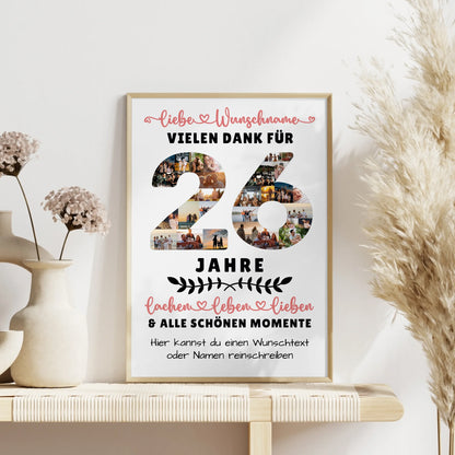 Personalisiertes Poster 26 Geburtstag Für Sohn Tochter Schwester Bruder Nichte & Neffe