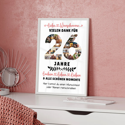 Personalisiertes Poster 26 Geburtstag Für Sohn Tochter Schwester Bruder Nichte & Neffe