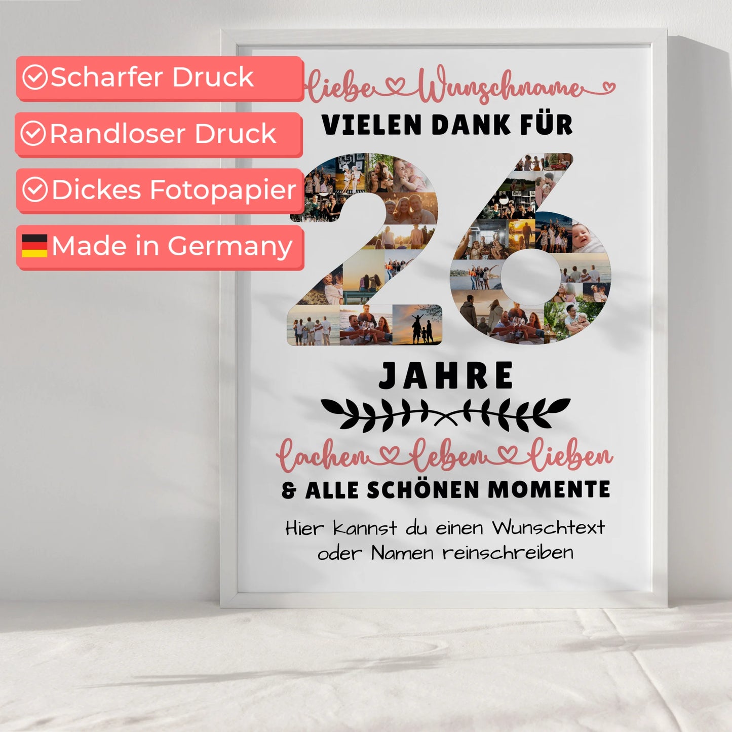 Personalisiertes Poster 26 Geburtstag Für Sohn Tochter Schwester Bruder Nichte & Neffe