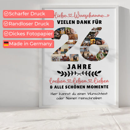 Personalisiertes Poster 26 Geburtstag Für Sohn Tochter Schwester Bruder Nichte & Neffe