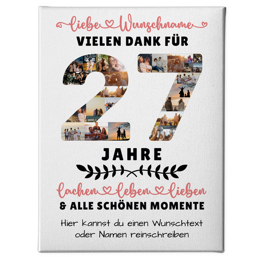 Personalisierte Leinwand 27 Geburtstag Für Sohn Tochter Bruder Schwester Nichte & Neffe 1