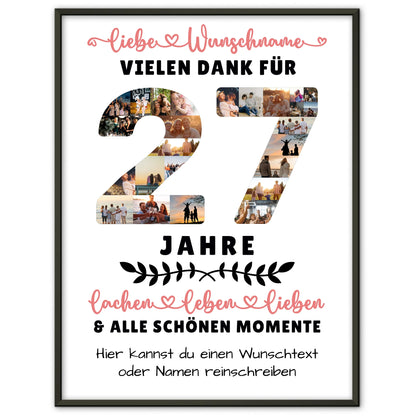 Personalisiertes Poster 27 Geburtstag Für Sohn Tochter Bruder Schwester Nichte & Neffe