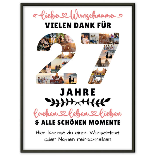 Personalisiertes Poster 27 Geburtstag Für Sohn Tochter Bruder Schwester Nichte & Neffe