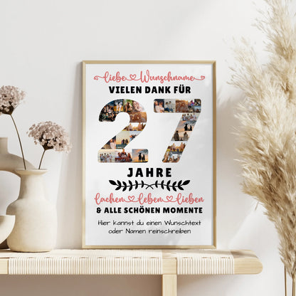 Personalisiertes Poster 27 Geburtstag Für Sohn Tochter Bruder Schwester Nichte & Neffe