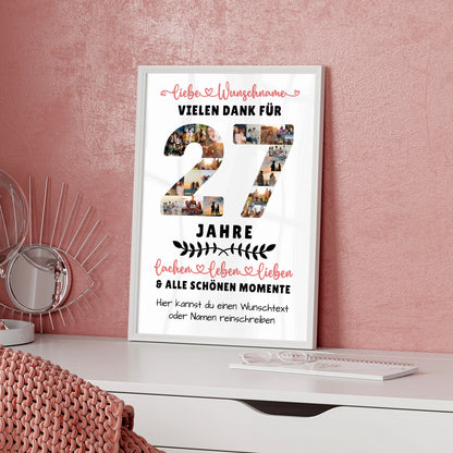 Personalisiertes Poster 27 Geburtstag Für Sohn Tochter Bruder Schwester Nichte & Neffe