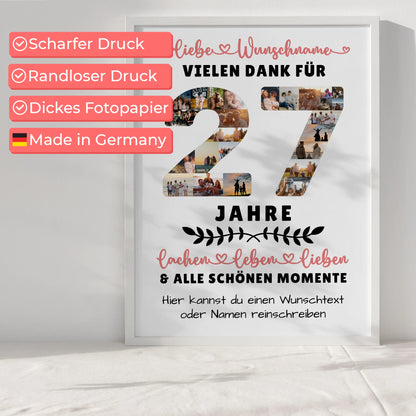 Personalisiertes Poster 27 Geburtstag Für Sohn Tochter Bruder Schwester Nichte & Neffe