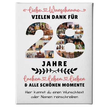 Personalisierte Leinwand 28 Geburtstag Für Tochter Sohn Schwester Bruder Nichte & Neffe 1