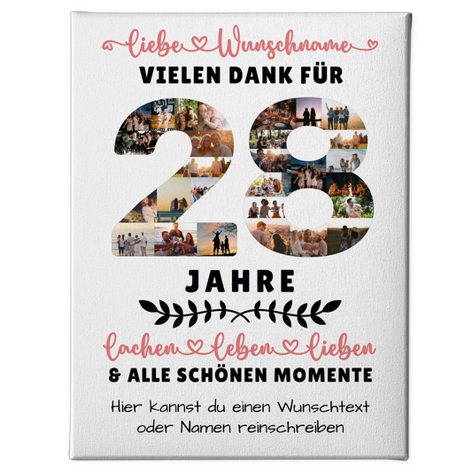 Personalisierte Leinwand 28 Geburtstag Für Tochter Sohn Schwester Bruder Nichte & Neffe 1