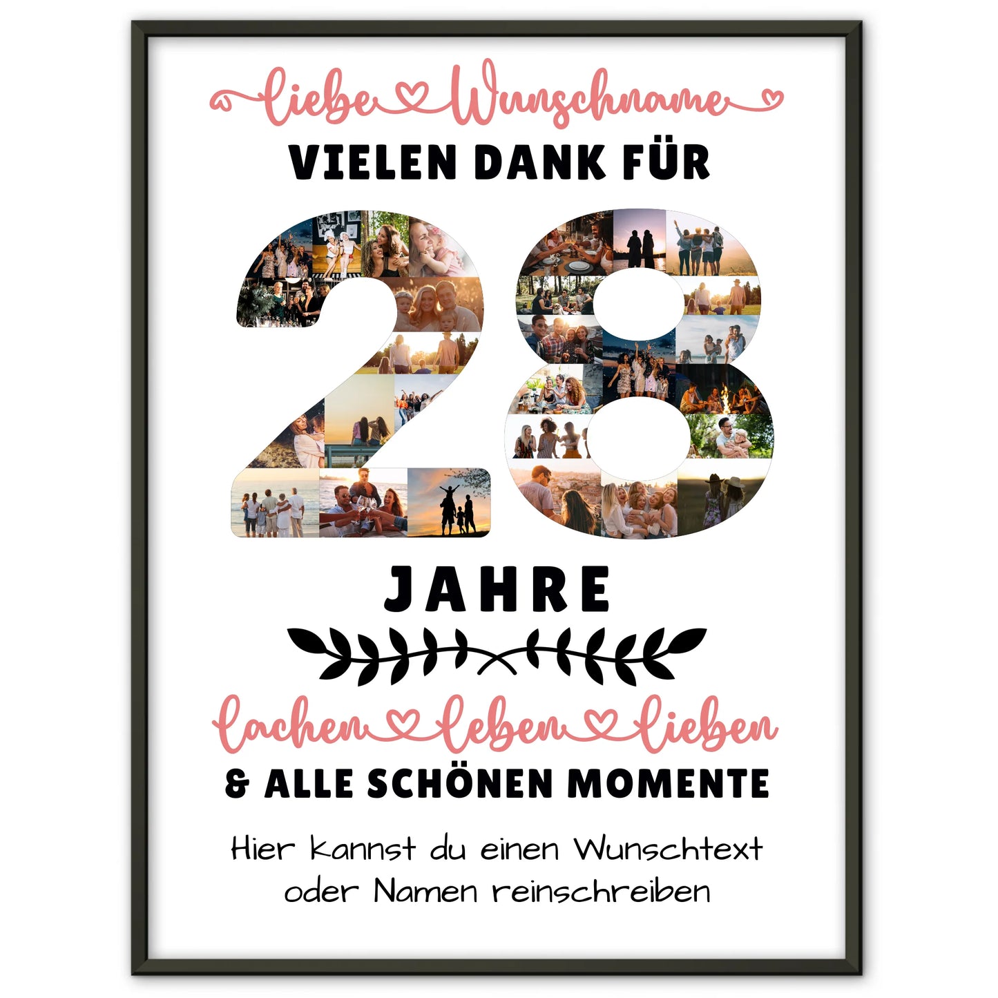 Personalisiertes Poster 28 Geburtstag Für Tochter Sohn Schwester Bruder Nichte & Neffe