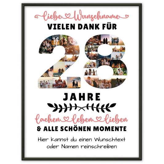 Personalisiertes Poster 28 Geburtstag Für Tochter Sohn Schwester Bruder Nichte & Neffe