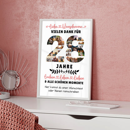 Personalisiertes Poster 28 Geburtstag Für Tochter Sohn Schwester Bruder Nichte & Neffe