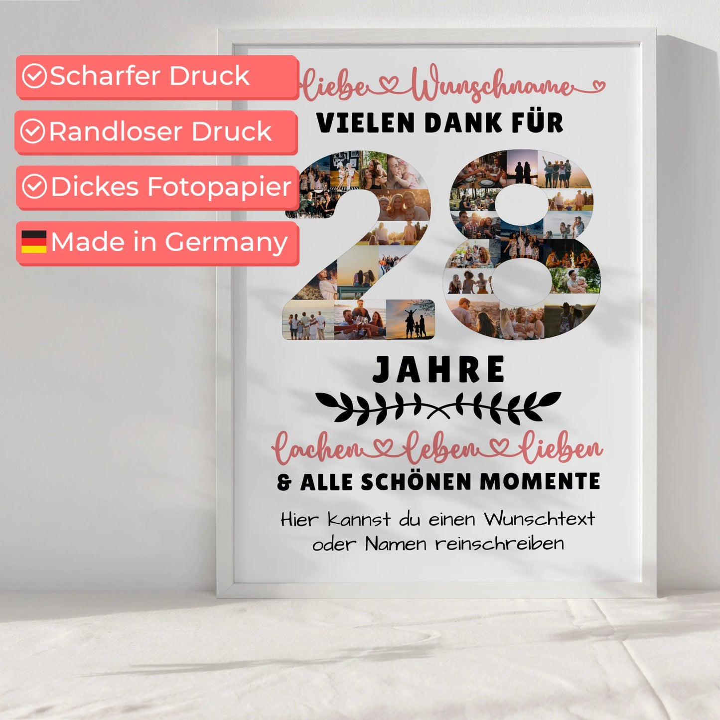 Personalisiertes Poster 28 Geburtstag Für Tochter Sohn Schwester Bruder Nichte & Neffe