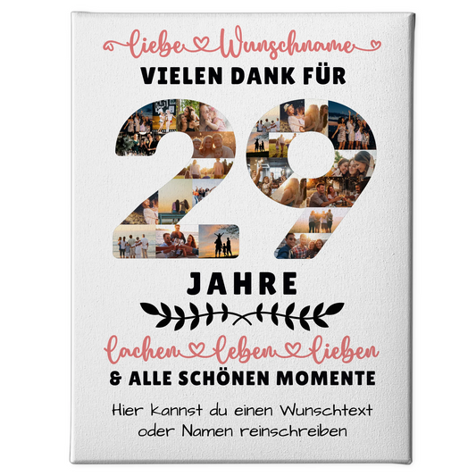 Personalisierte Leinwand 29 Geburtstag Für Sohn Tochter Bruder Neffe Nicht & Schwester 1