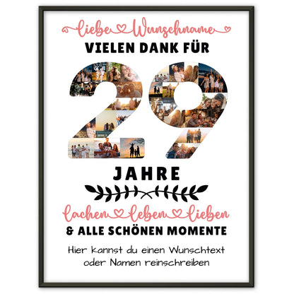 Personalisiertes Poster 29 Geburtstag Für Sohn Tochter Bruder Neffe Nicht & Schwester