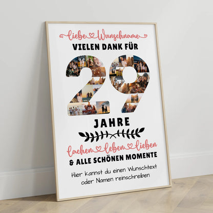 Personalisiertes Poster 29 Geburtstag Für Sohn Tochter Bruder Neffe Nicht & Schwester
