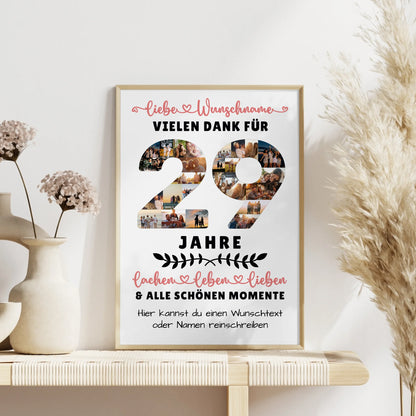 Personalisiertes Poster 29 Geburtstag Für Sohn Tochter Bruder Neffe Nicht & Schwester