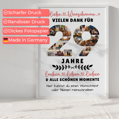 Personalisiertes Poster 29 Geburtstag Für Sohn Tochter Bruder Neffe Nicht & Schwester