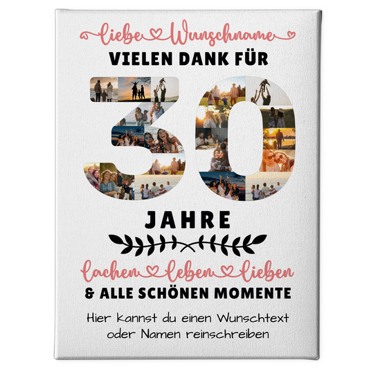 Personalisierte Leinwand 30 Geburtstag Für Tochter Sohn Bruder Neffe Nicht & Schwester 1