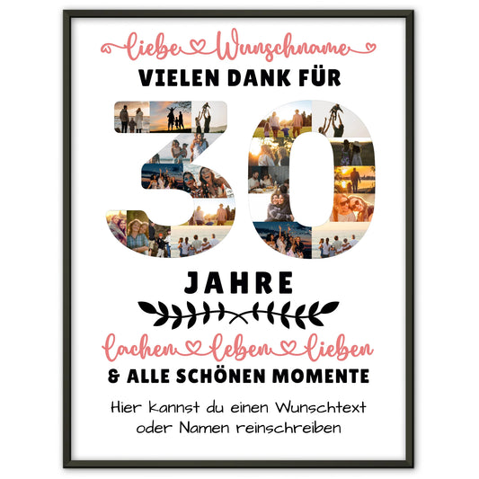 Personalisiertes Poster 30 Geburtstag Für Tochter Sohn Bruder Neffe Nicht & Schwester