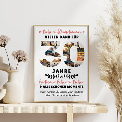 Personalisiertes Poster 30 Geburtstag Für Tochter Sohn Bruder Neffe Nicht & Schwester