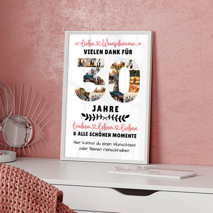 Personalisiertes Poster 30 Geburtstag Für Tochter Sohn Bruder Neffe Nicht & Schwester