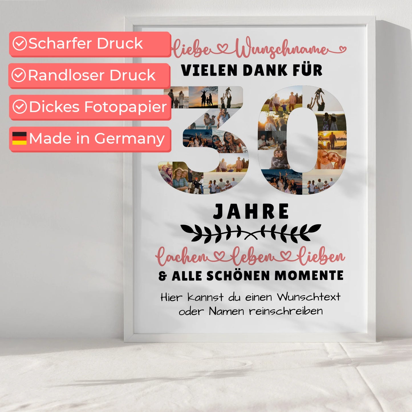 Personalisiertes Poster 30 Geburtstag Für Tochter Sohn Bruder Neffe Nicht & Schwester