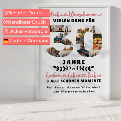 Personalisiertes Poster 30 Geburtstag Für Tochter Sohn Bruder Neffe Nicht & Schwester