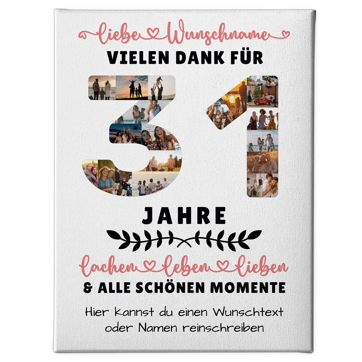 Personalisierte Leinwand 31 Geburtstag Für Sohn Tochter Schwester Bruder Neffe & Nichte 1
