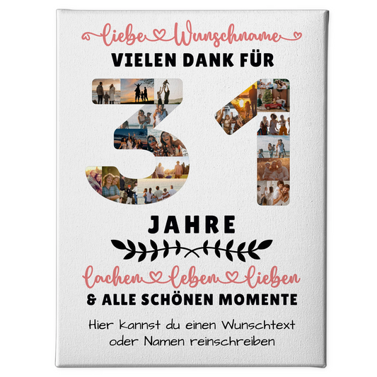 Personalisierte Leinwand 31 Geburtstag Für Sohn Tochter Schwester Bruder Neffe & Nichte 1
