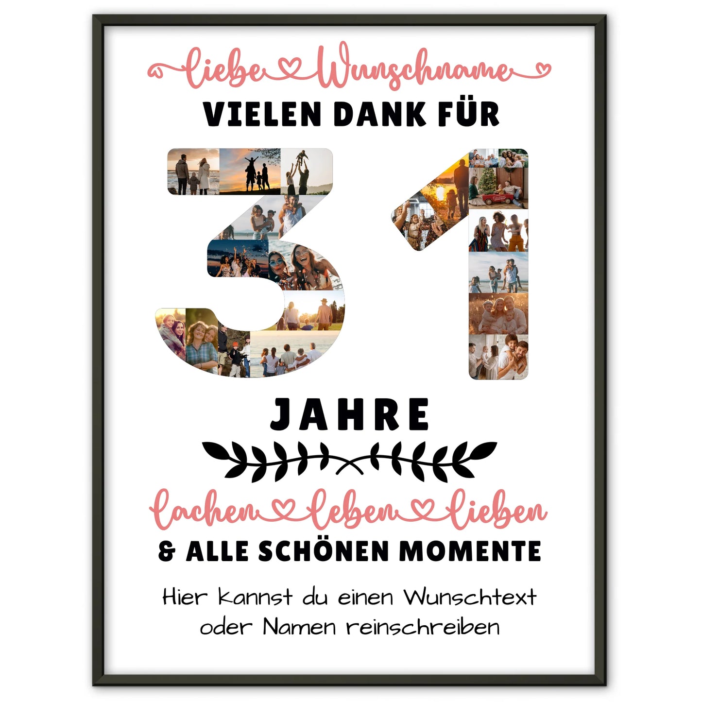 Personalisiertes Poster 31 Geburtstag Für Sohn Tochter Schwester Bruder Neffe & Nichte